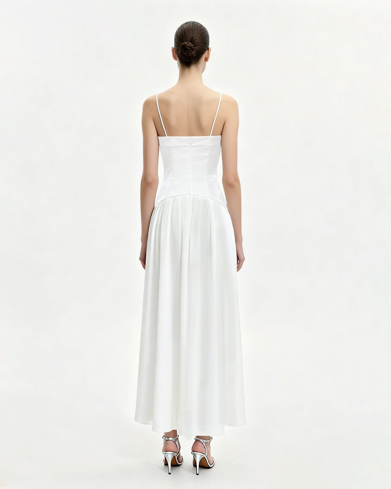 Abito lungo a stampa floreale - Bianco