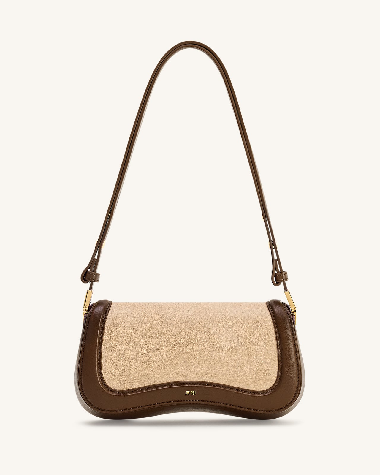 Joy Borsa a spalla in finto suede - Marrone kaki
