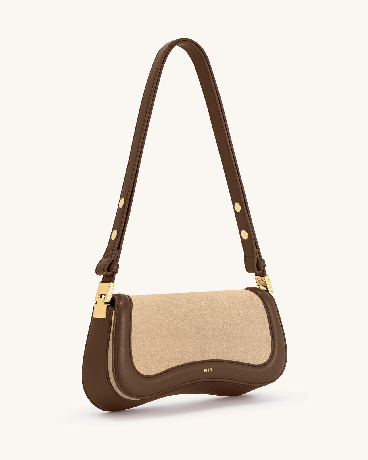 Joy Borsa a spalla in finto suede - Marrone kaki