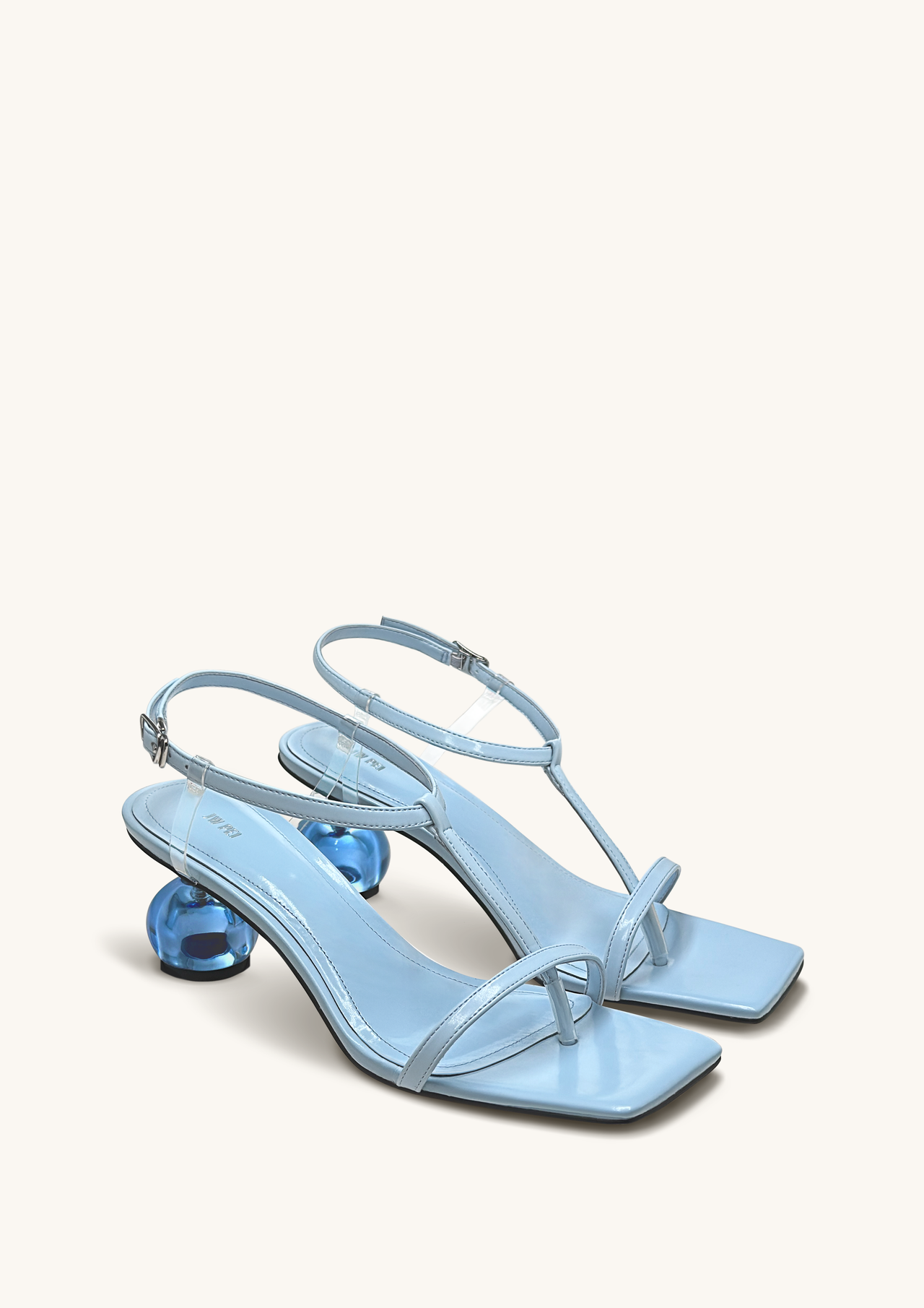 Charlotte Sandali con Cinturini e Tacco Sferico - Azzurro Cielo