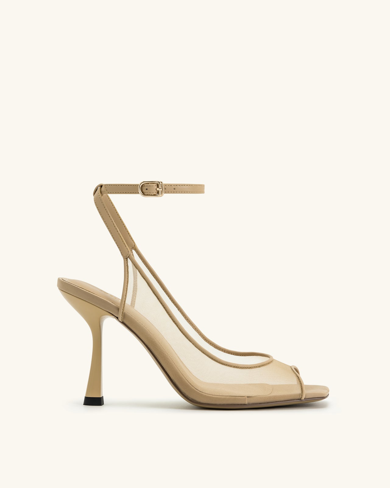 Serenity Sandali Slingback a Rete con Punta Aperta - Kaki