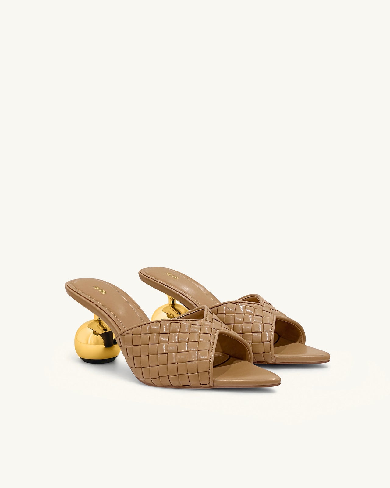 Ellie Zoccoli con Tacco Sferico Intrecciato - Kaki