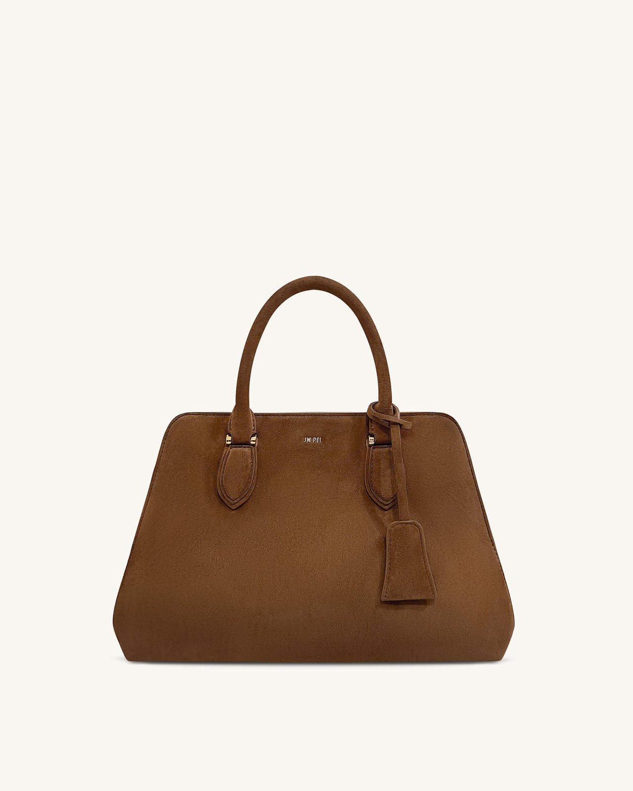 Lara Borsa Tote in Finta Pelle Scamosciata - Marrone