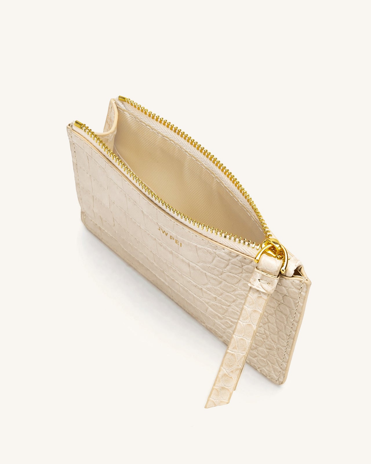 Quinn Zipper Carta a Mano - Ivory Cocco