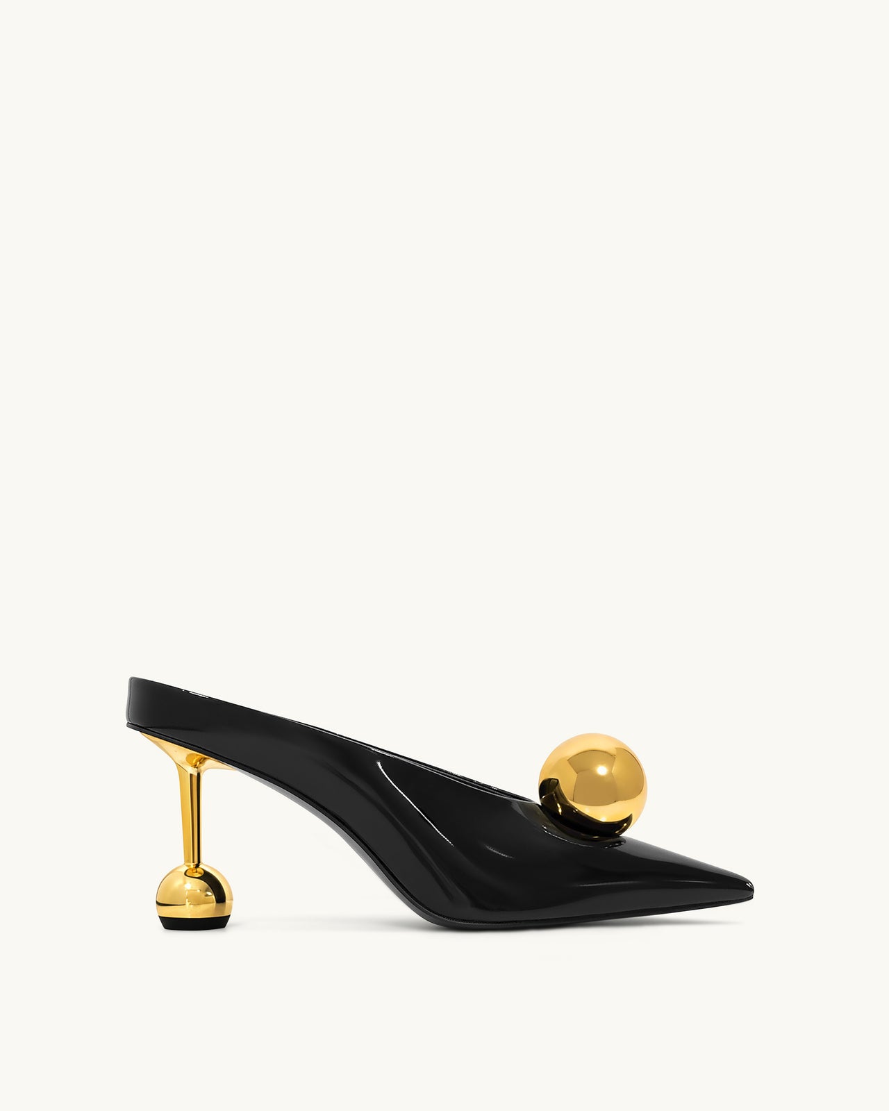 Sofia Mules con Tacco e Tomaya Angolata - Nero e Oro