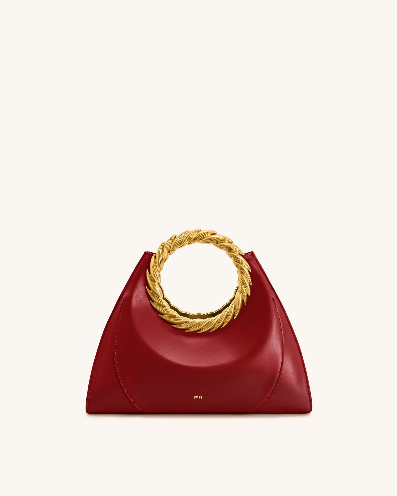 Borsa scultura con manico a foglia Amiya - Rosso Vino