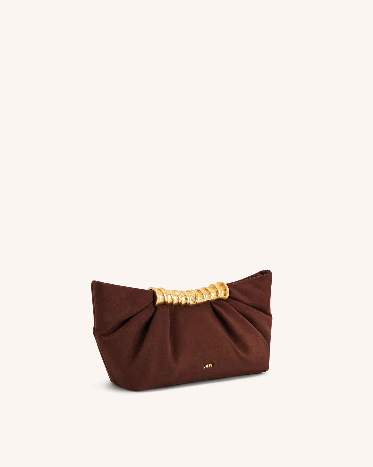 Leia Clutch Pieghettata - Marrone Scuro