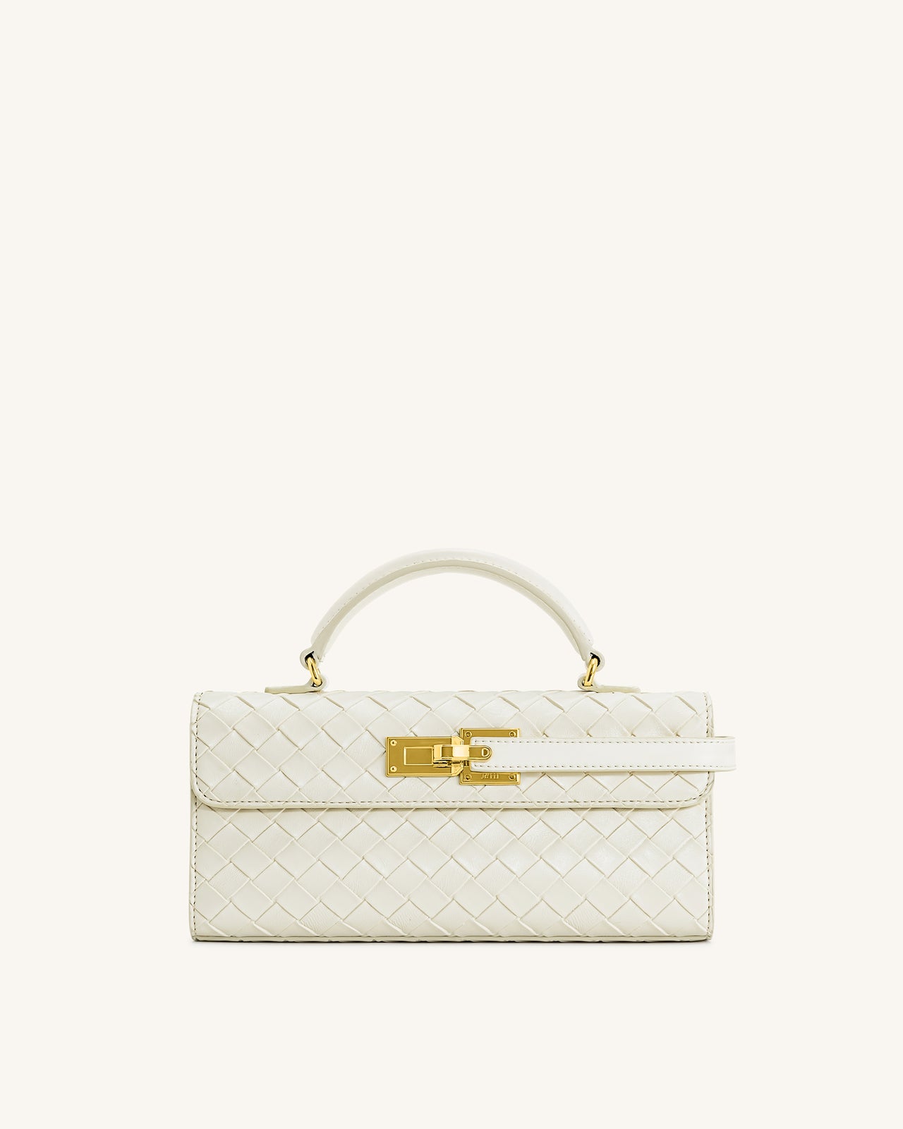 Keyla Borsa a Mano con Trama Intrecciata - Bianco