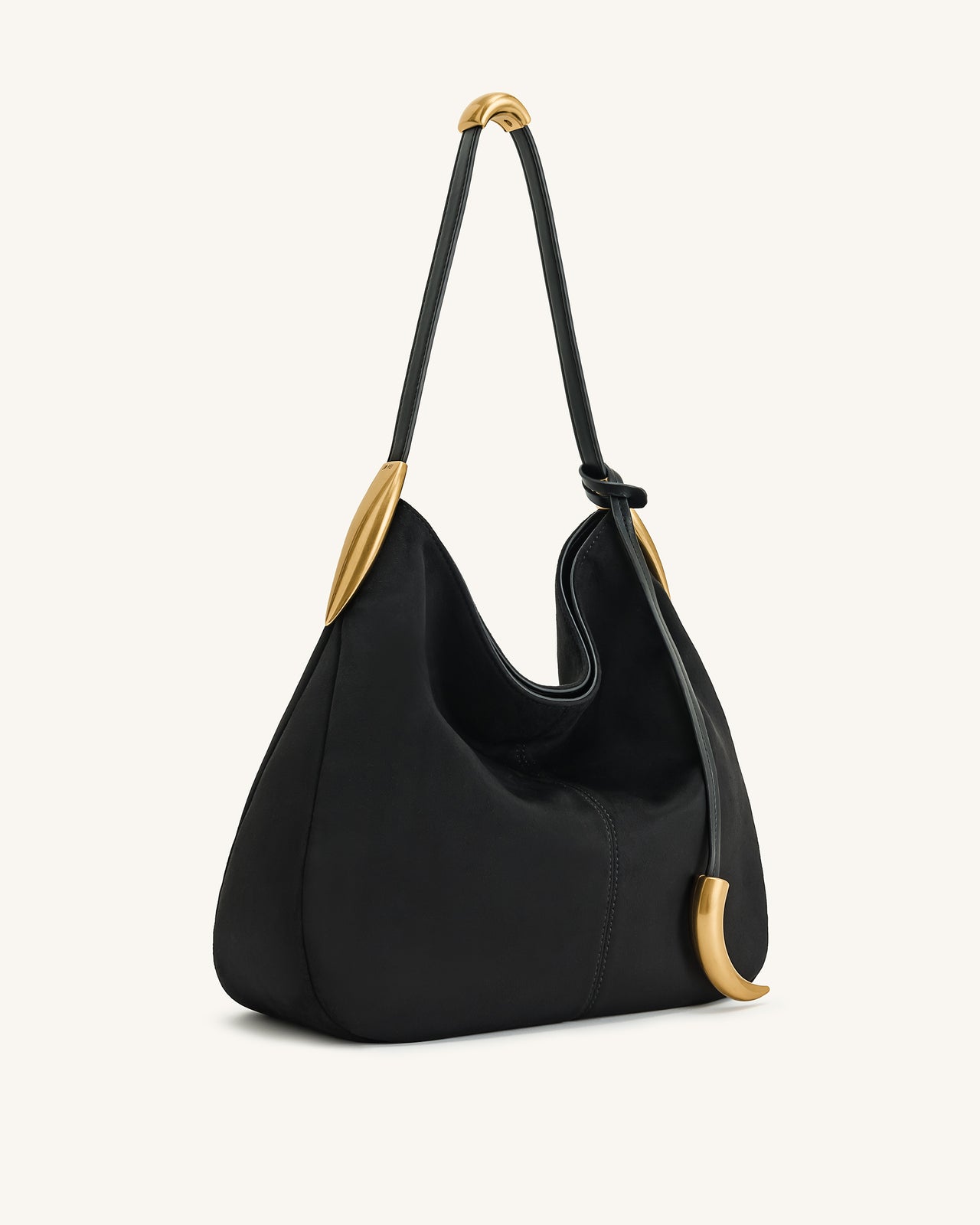 Nina Borsa Hobo con Ciondolo in Metallo - Nero
