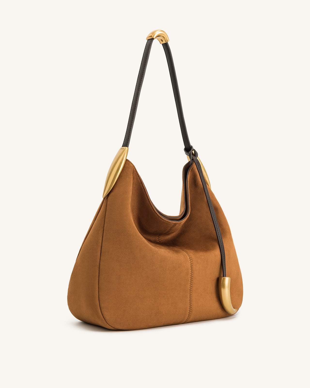 Nina Borsa Hobo con Ciondolo in Metallo - Marrone