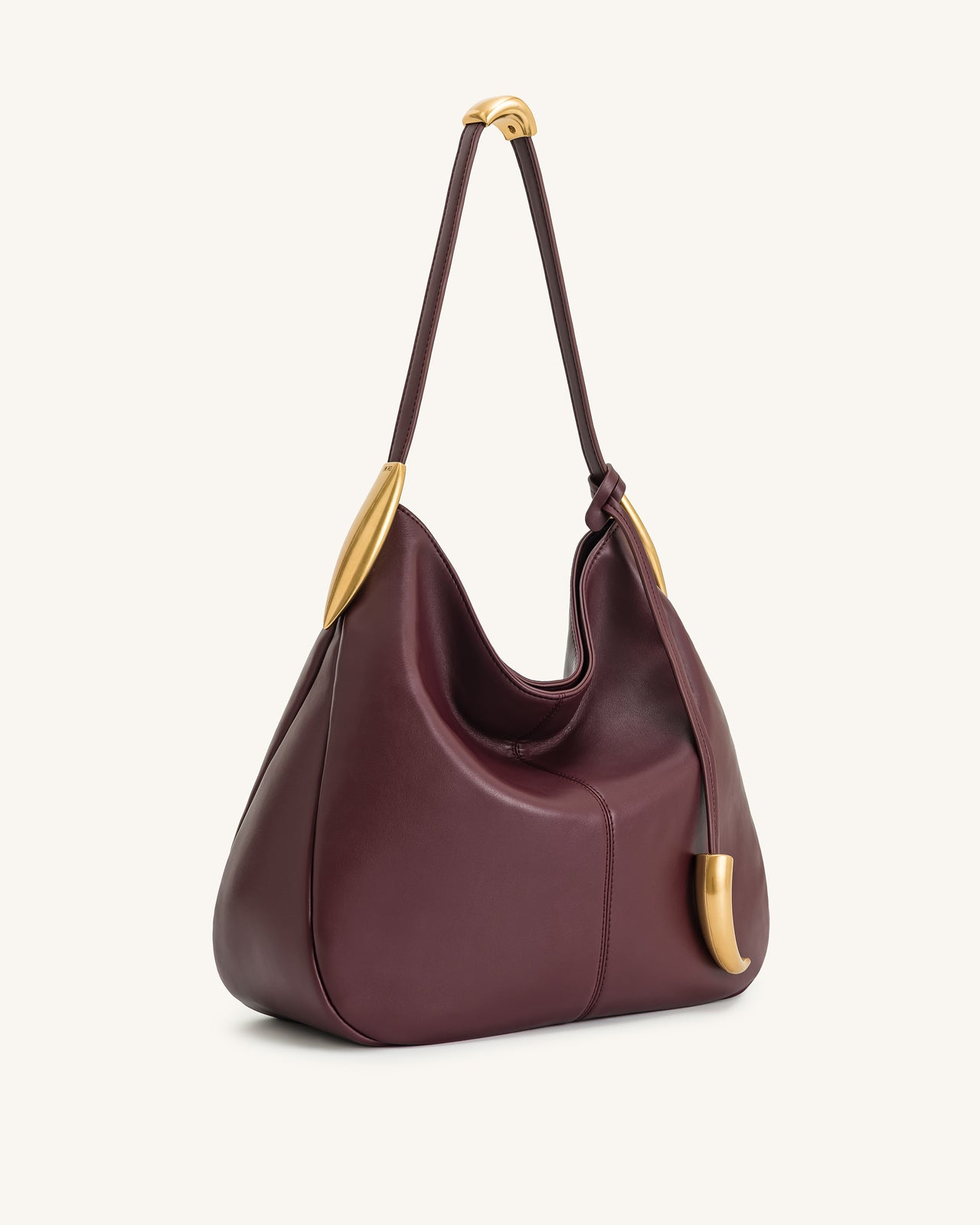 Nina Borsa Hobo con Ciondolo in Metallo - Bordeaux