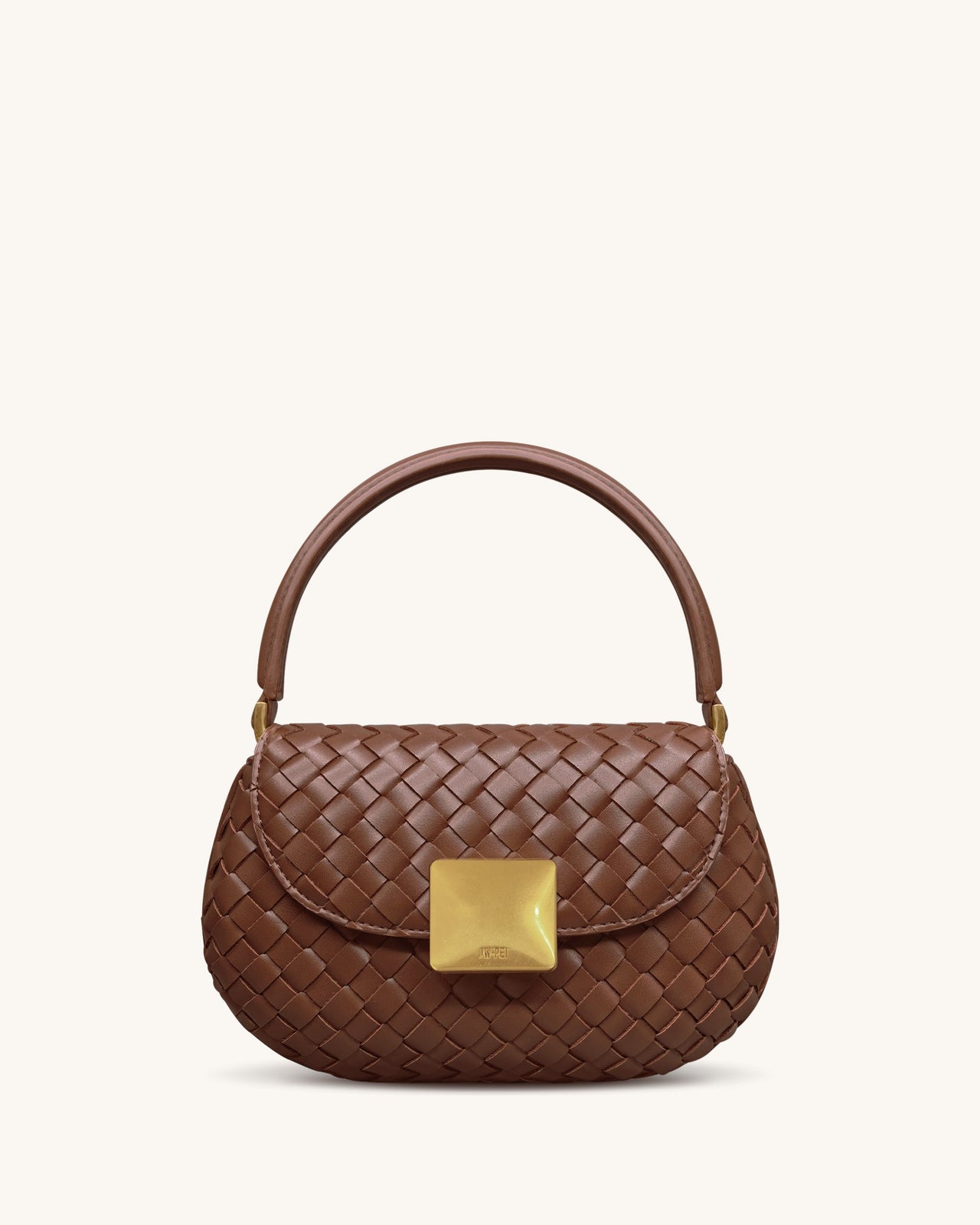 Zuri Borsa Tonda Intrecciata A Mano Con Manico Superiore - Marrone