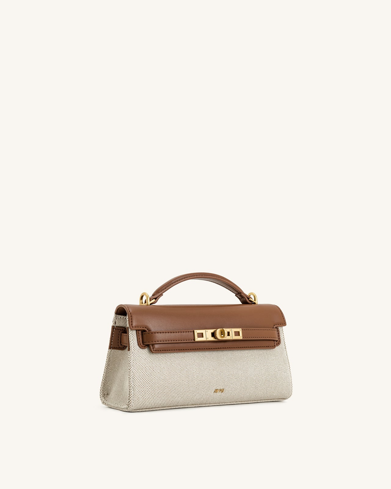 Noor Borsa con manico superiore - Tela marrone