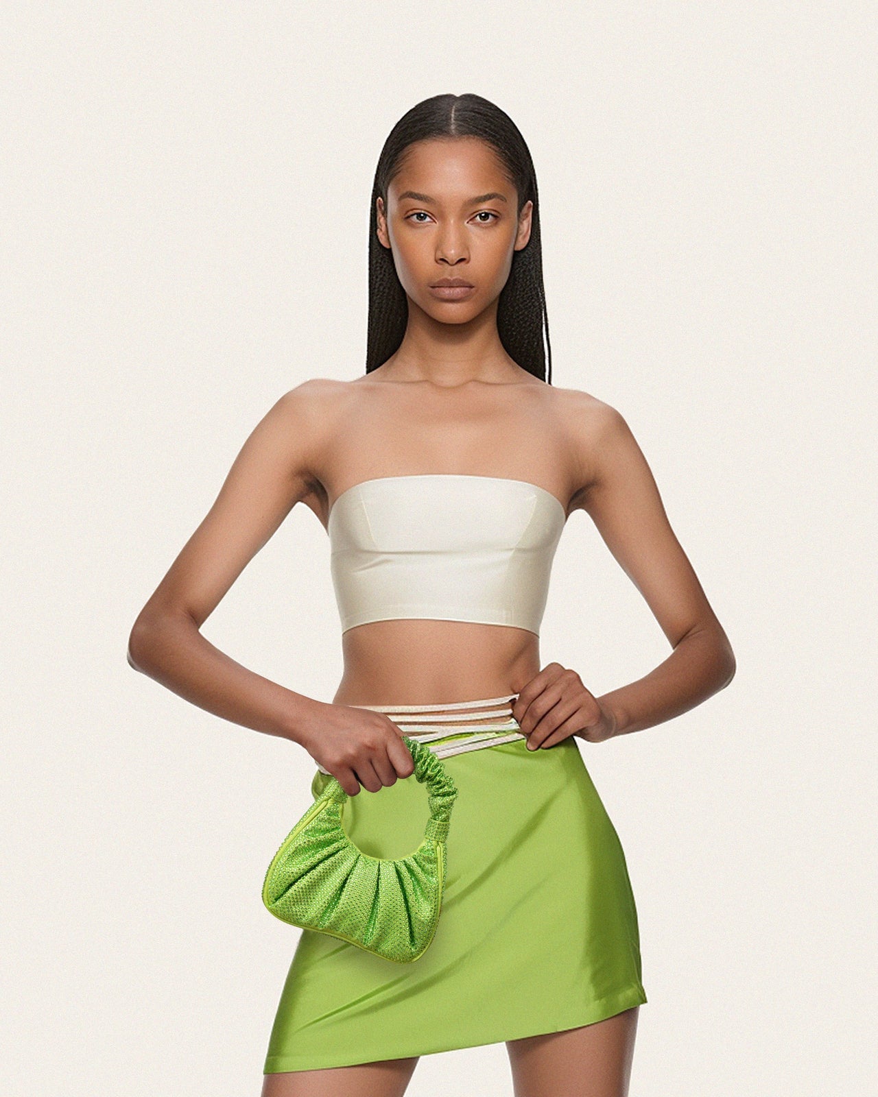 Hobo Handbag Gabbi Cristalli Artificiali Media - Verde