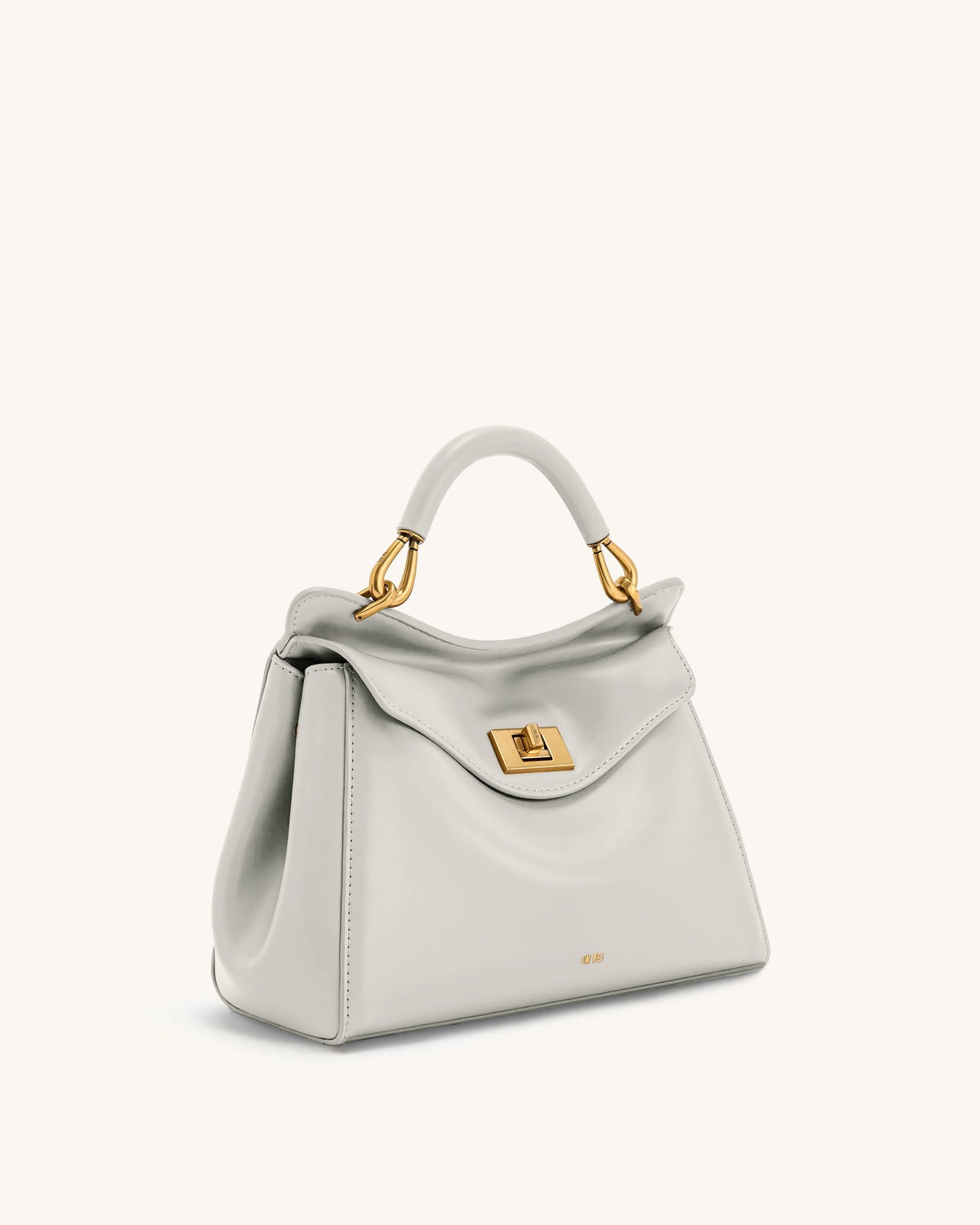 Lucia Borsa Classica a Mano con Manico Superiore - Grigio Chiaro