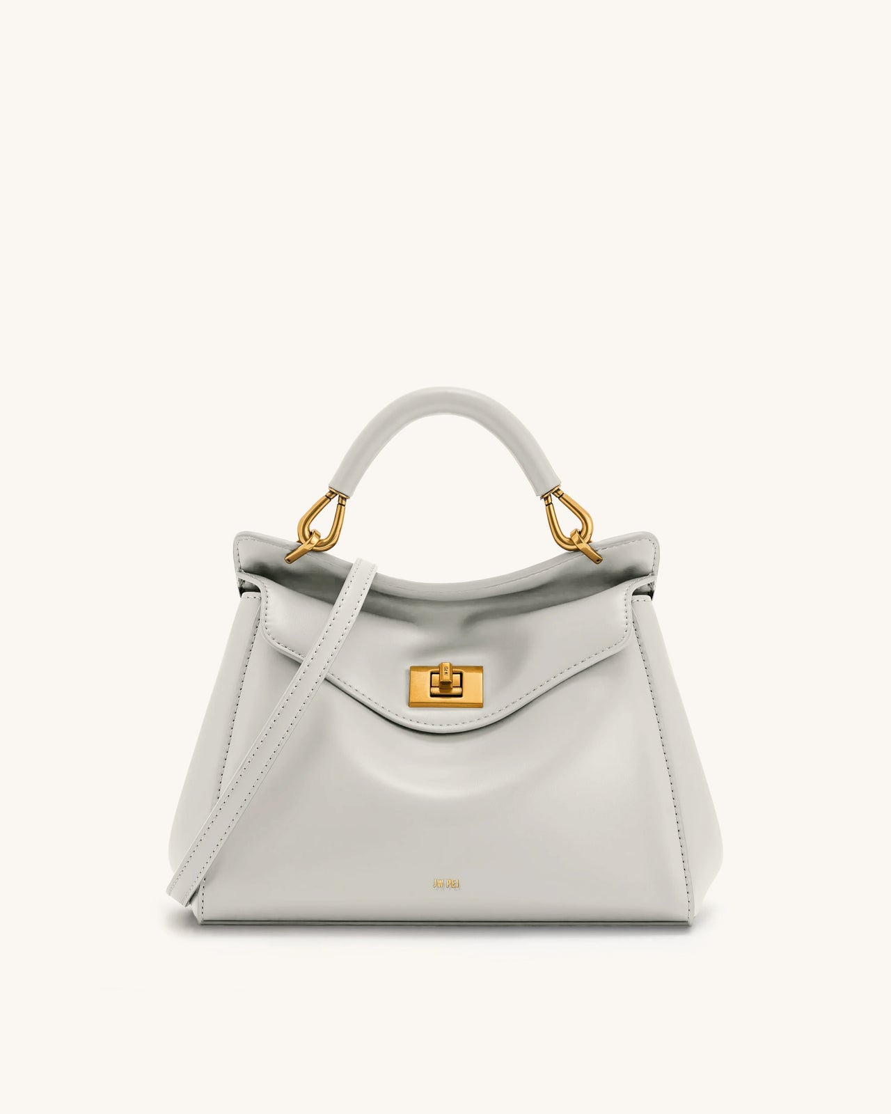 Lucia Borsa Classica a Mano con Manico Superiore - Grigio Chiaro