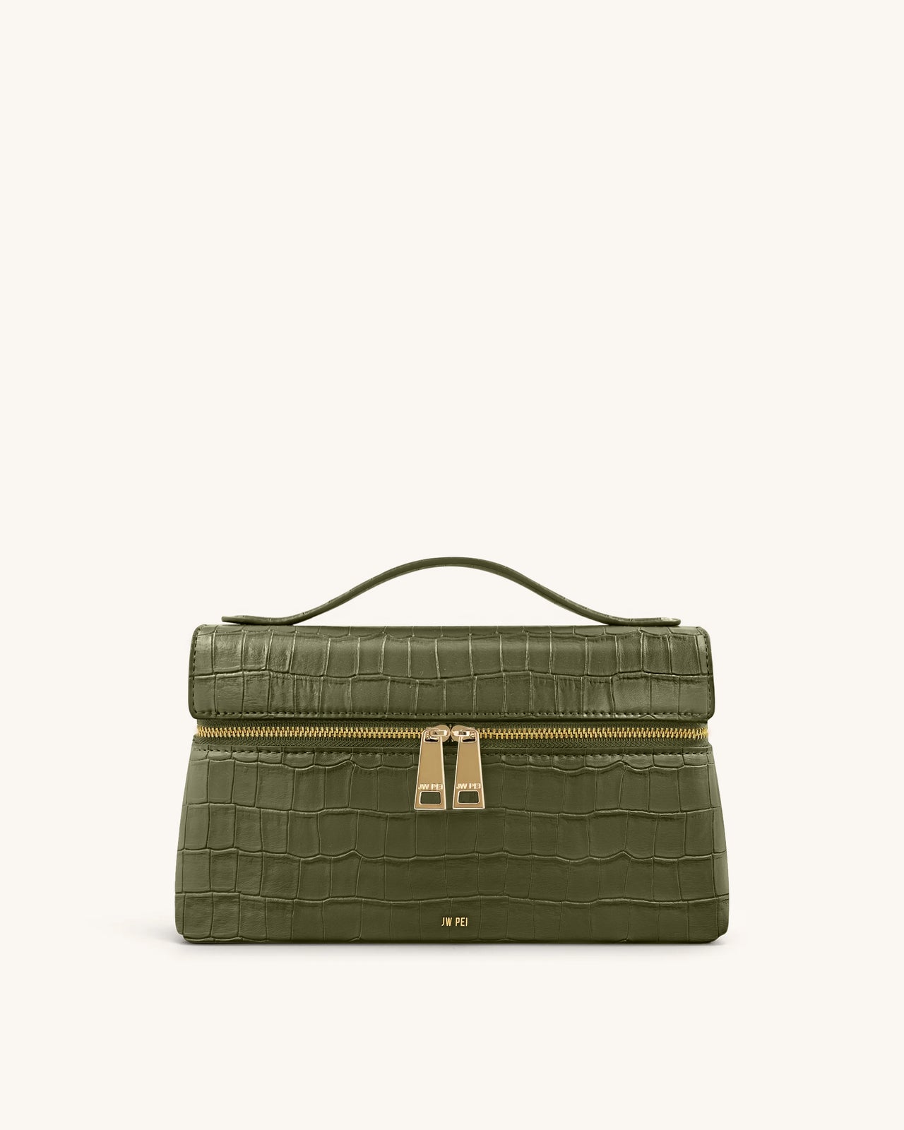 Thea Borsa a Mano con Motivo Coccodrillo - Verde Oliva