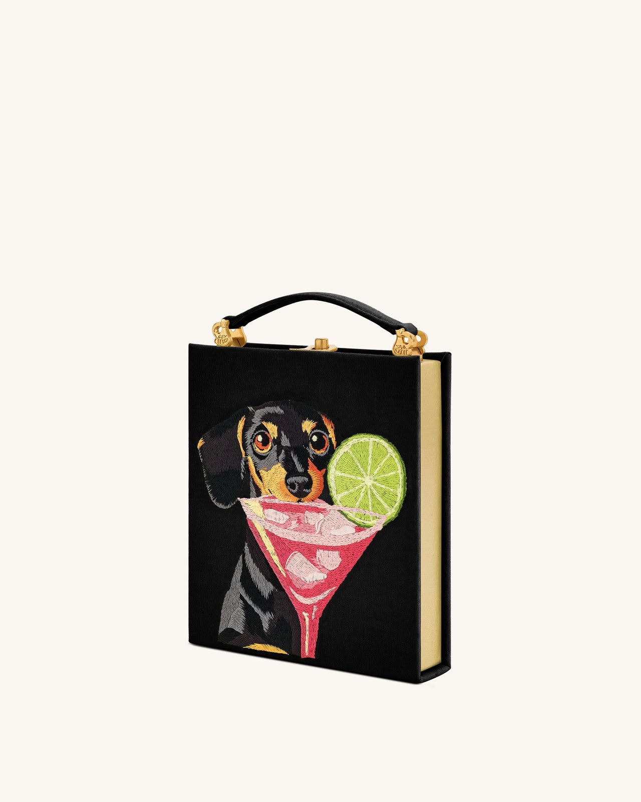 Taya-Puppy Pochette a forma di libro con motivo - Nero