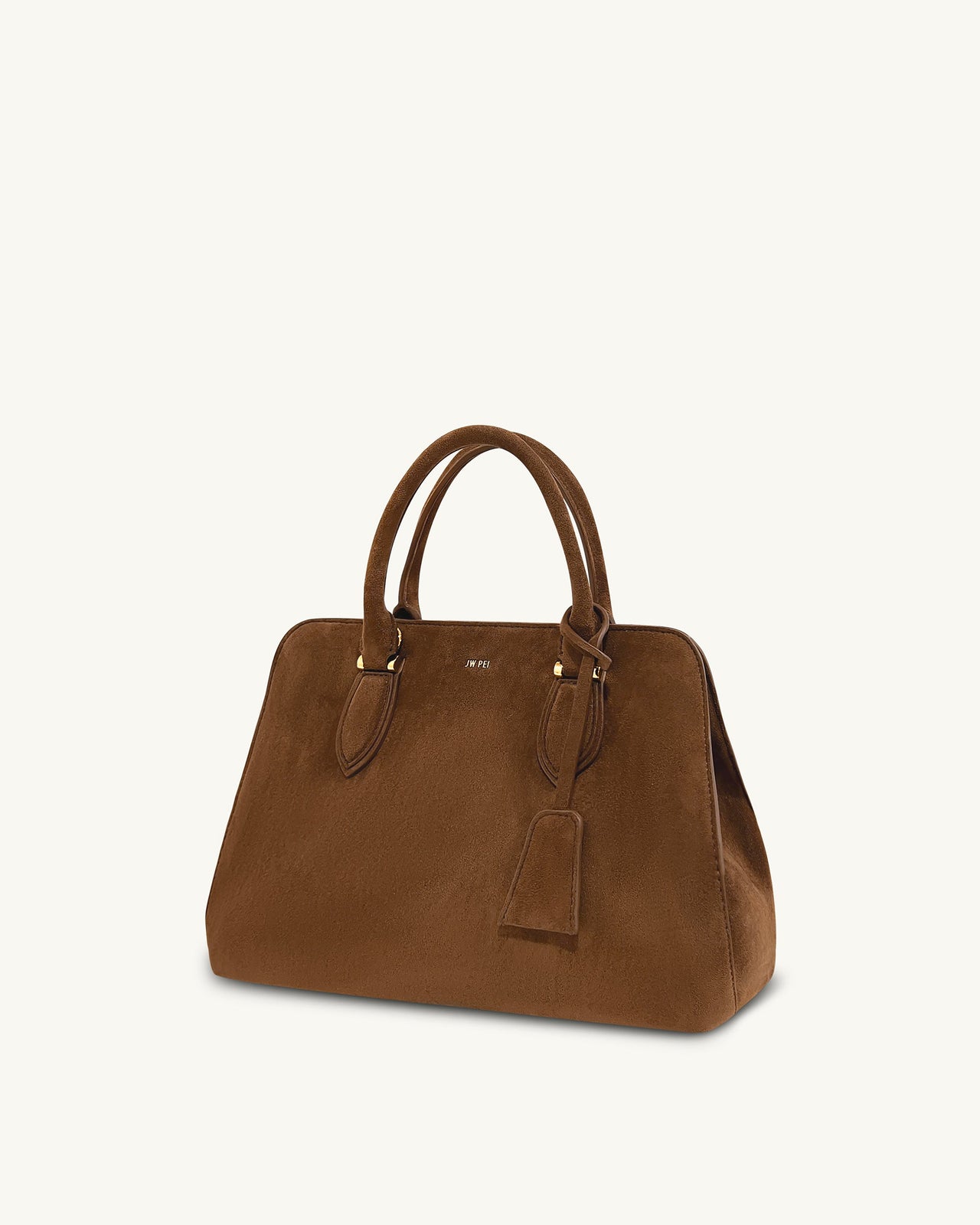 Lara Borsa Tote in Finta Pelle Scamosciata - Marrone