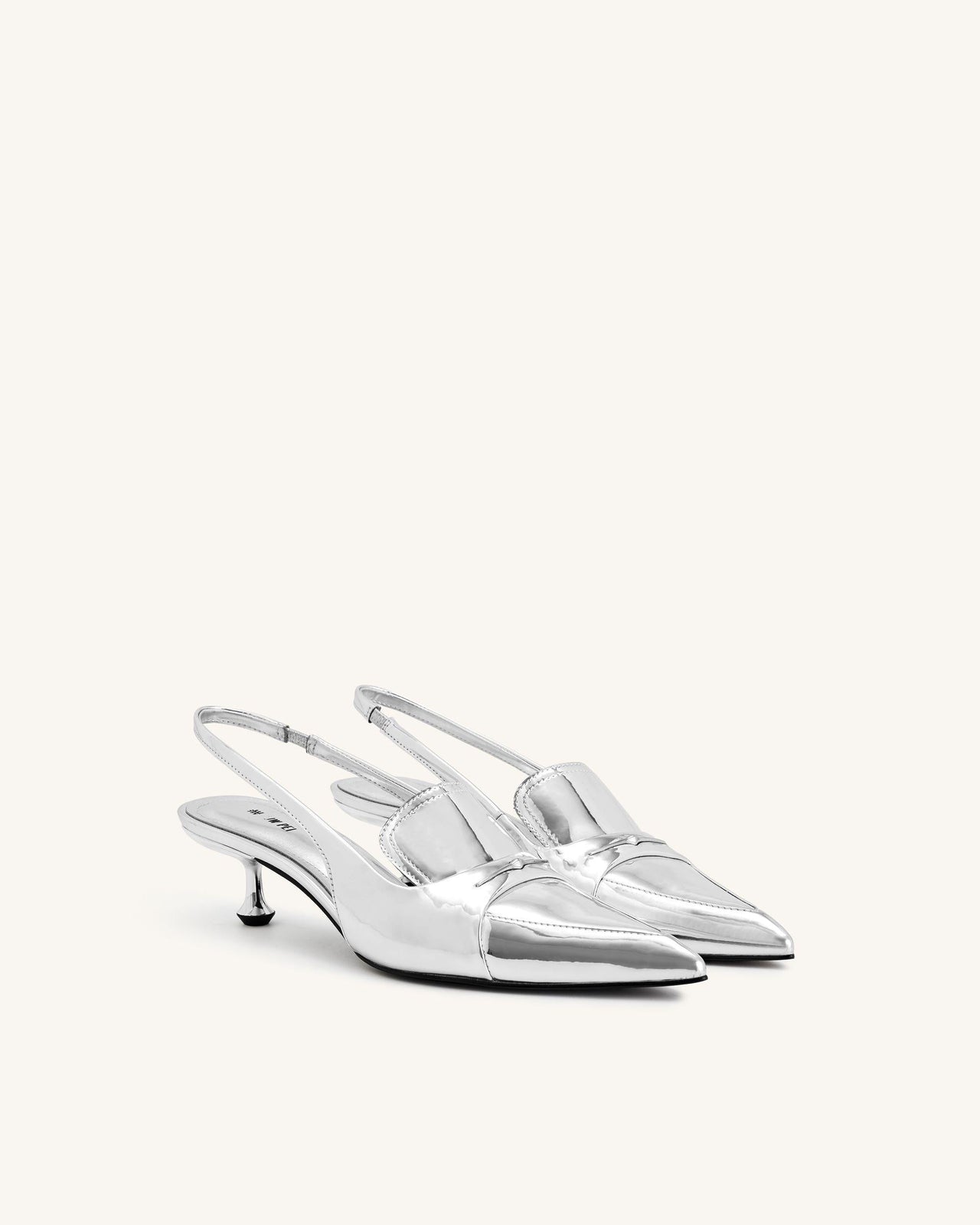 Carla Décolleté con Tacco Gattino Metallico - Argento