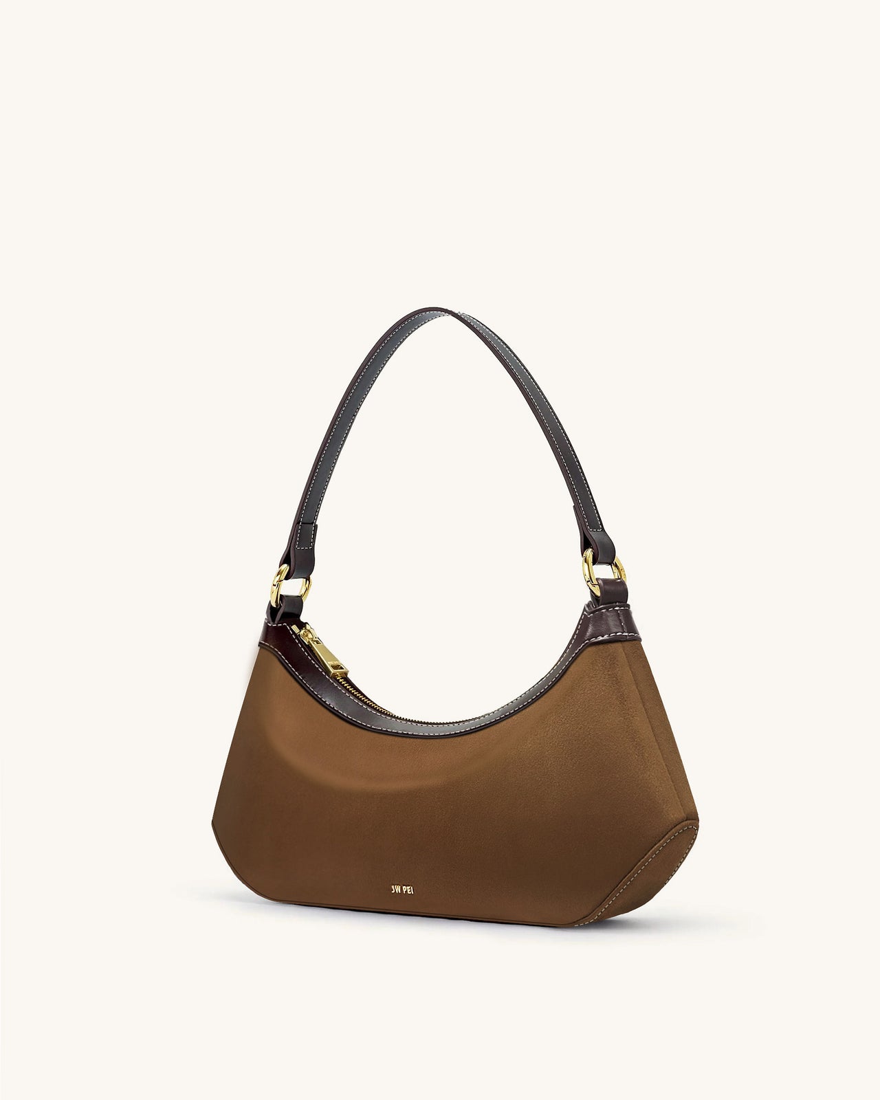 Lily Borsa a spalla in finto suede - Marrone scuro
