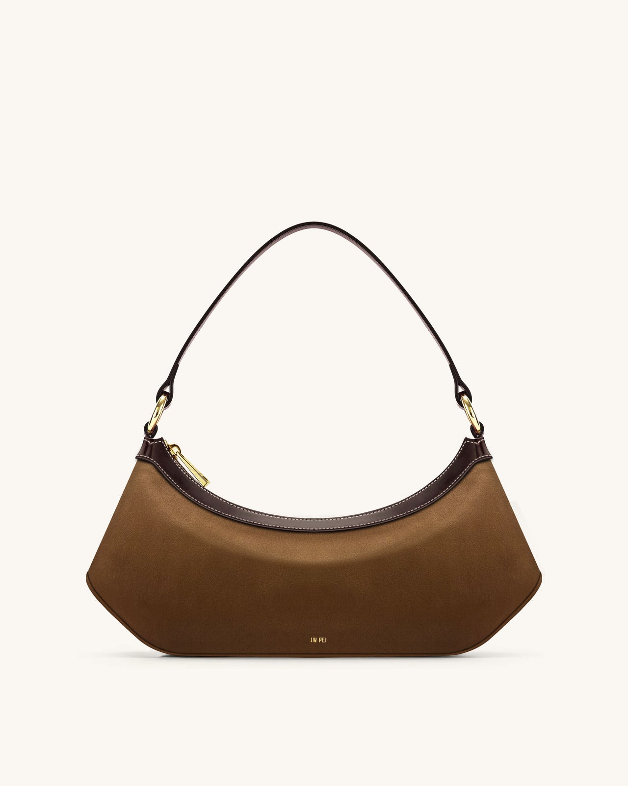 Lily Borsa a spalla in finto suede - Marrone scuro