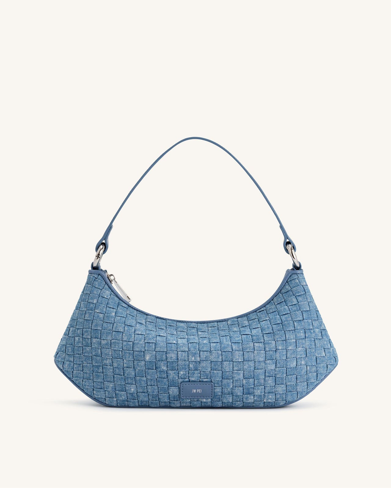 Borsa a spalla Lily - Tessuto Denim Blu intrecciato
