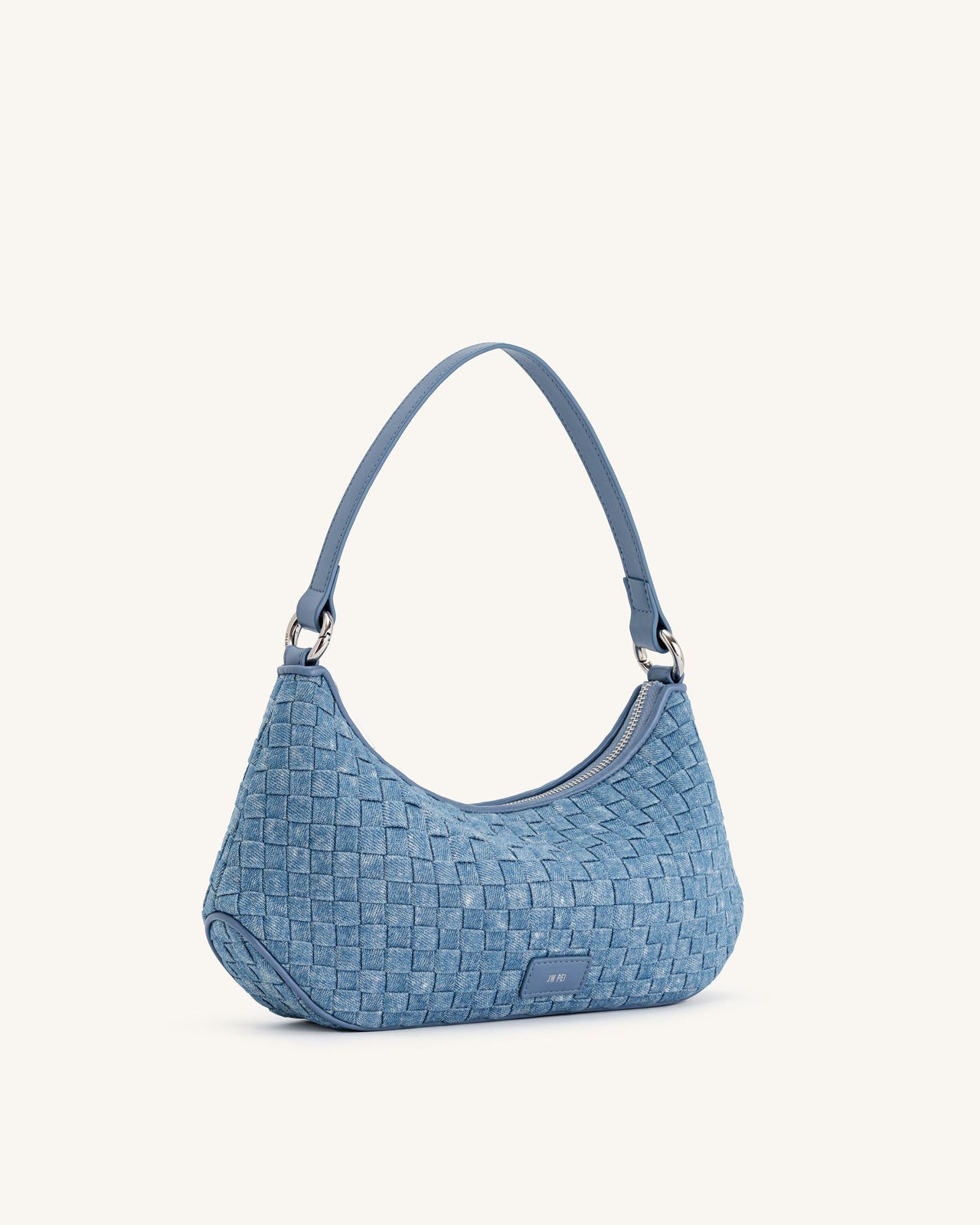 Borsa a spalla Lily - Tessuto Denim Blu intrecciato