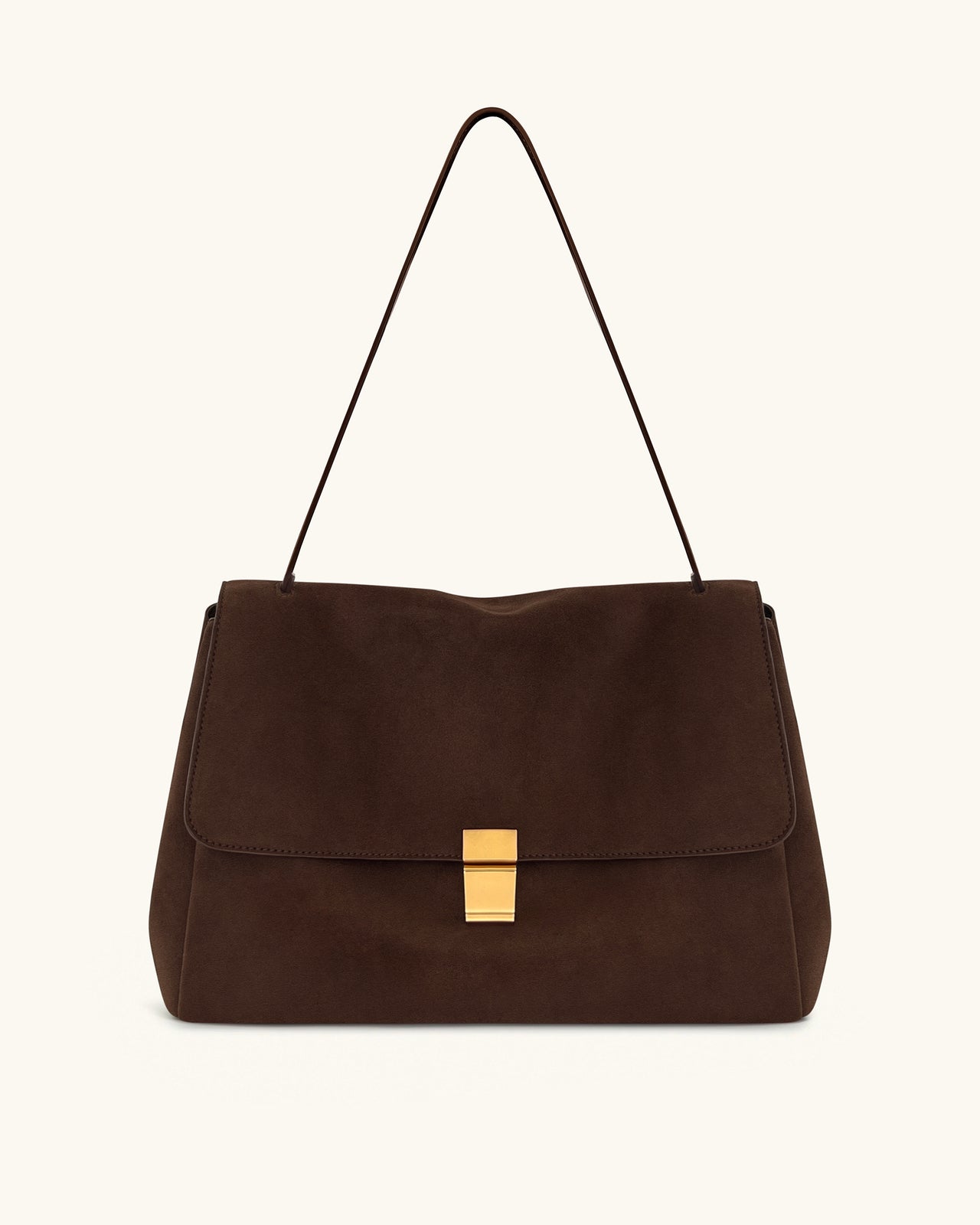 Hilary Borsa a Spalla in Finta Pelle Scamosciata - Marrone Scuro