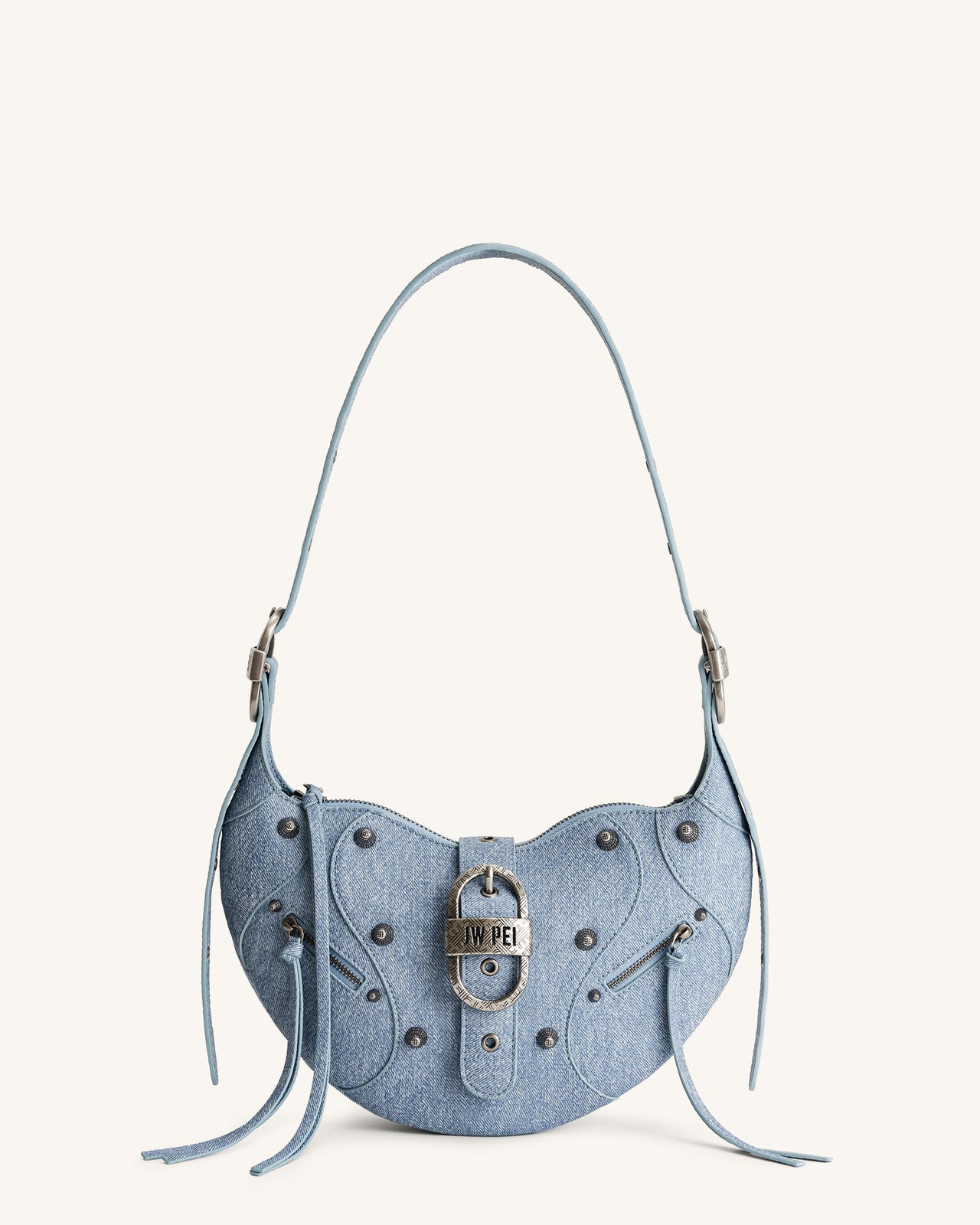 Borsa a tracolla in denim a rilievo Tessa - Blu
