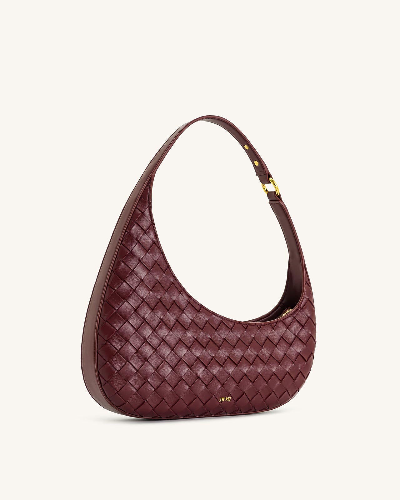 Harlee Borsa a Spalla con Texture Intrecciata - Bordeaux