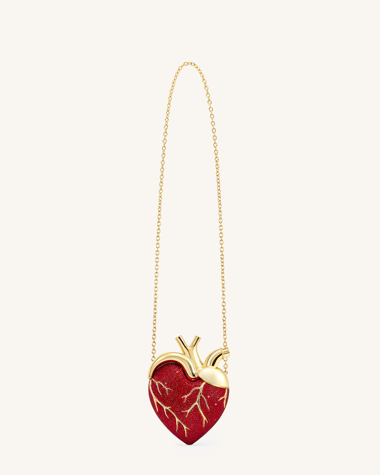 Maren Borsa a Forma di Cuore in Cristallo Artificiale - Rosso