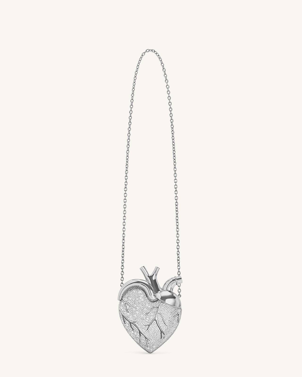 Maren Borsa a Forma di Cuore in Cristallo Artificiale - Argento