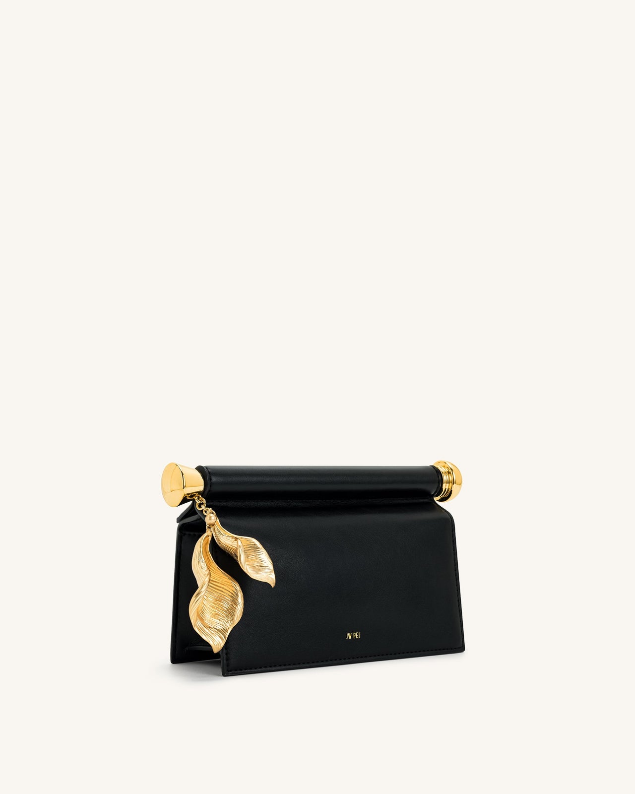 Holly Clutch Embellito con Pendente in Metallo - Nero