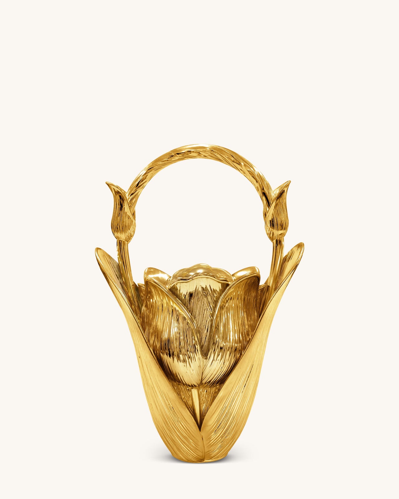 Ella Borsa a mano con motivo a tulipano - Oro