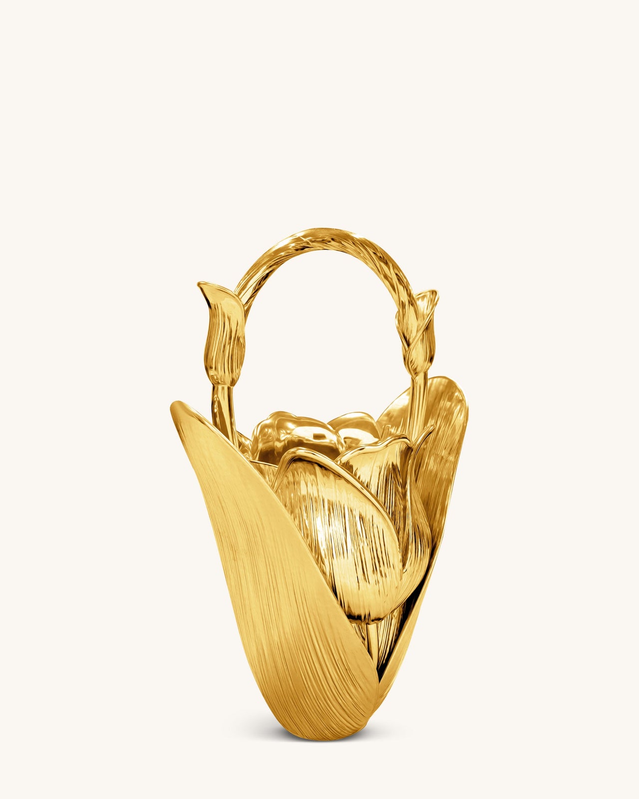 Ella Borsa a mano con motivo a tulipano - Oro