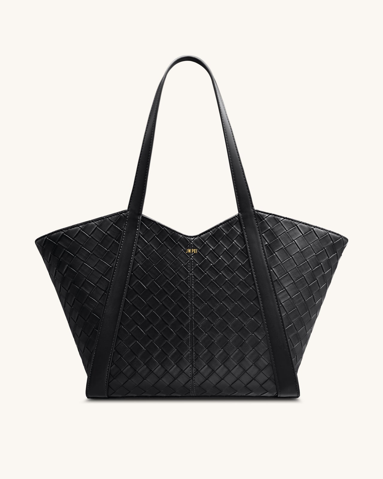 Kiana Borsa Tote a Grande Capacità con Texture Intrecciata - Nera