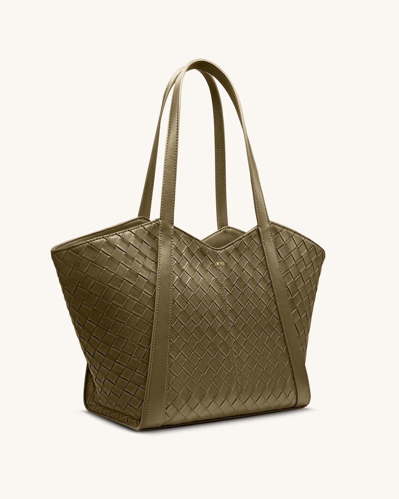 Kiana Borsa Tote a Grande Capacità con Texture Intrecciata - Verde Oliva Scuro