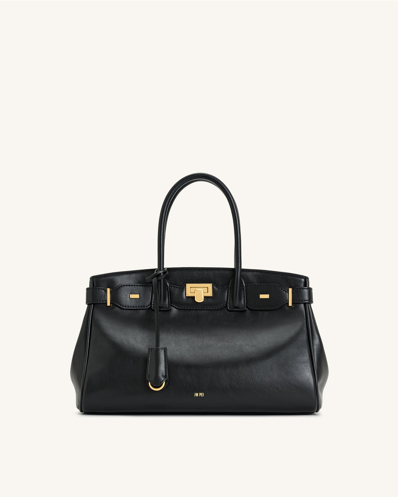 Ziva Borsa Tote con Decorazione a Chiusura in Metallo - Nero