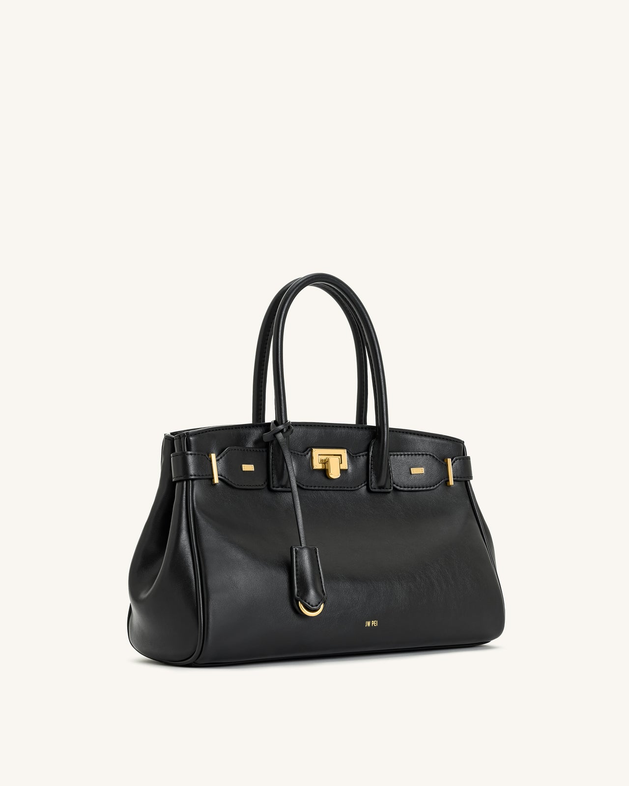 Ziva Borsa Tote con Decorazione a Chiusura in Metallo - Nero