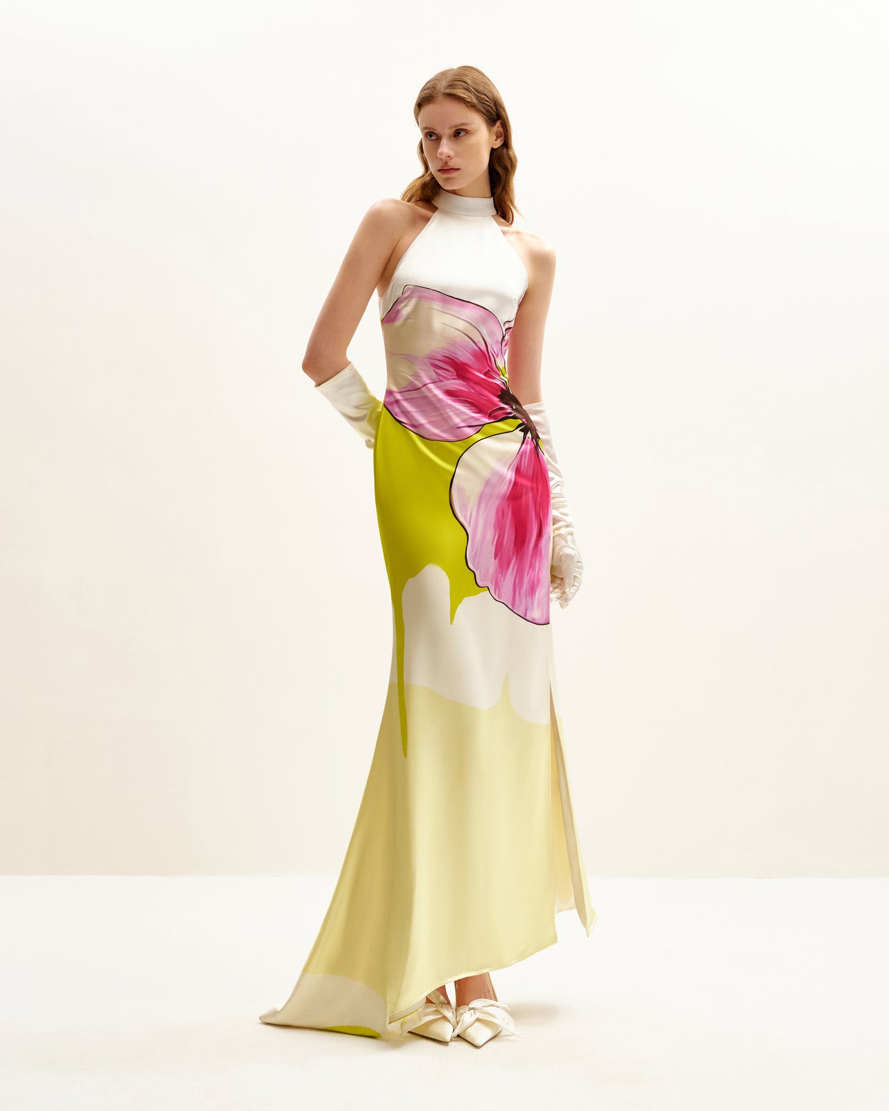 Olivia Abito a Collo Alto con Fiori - Multicolore