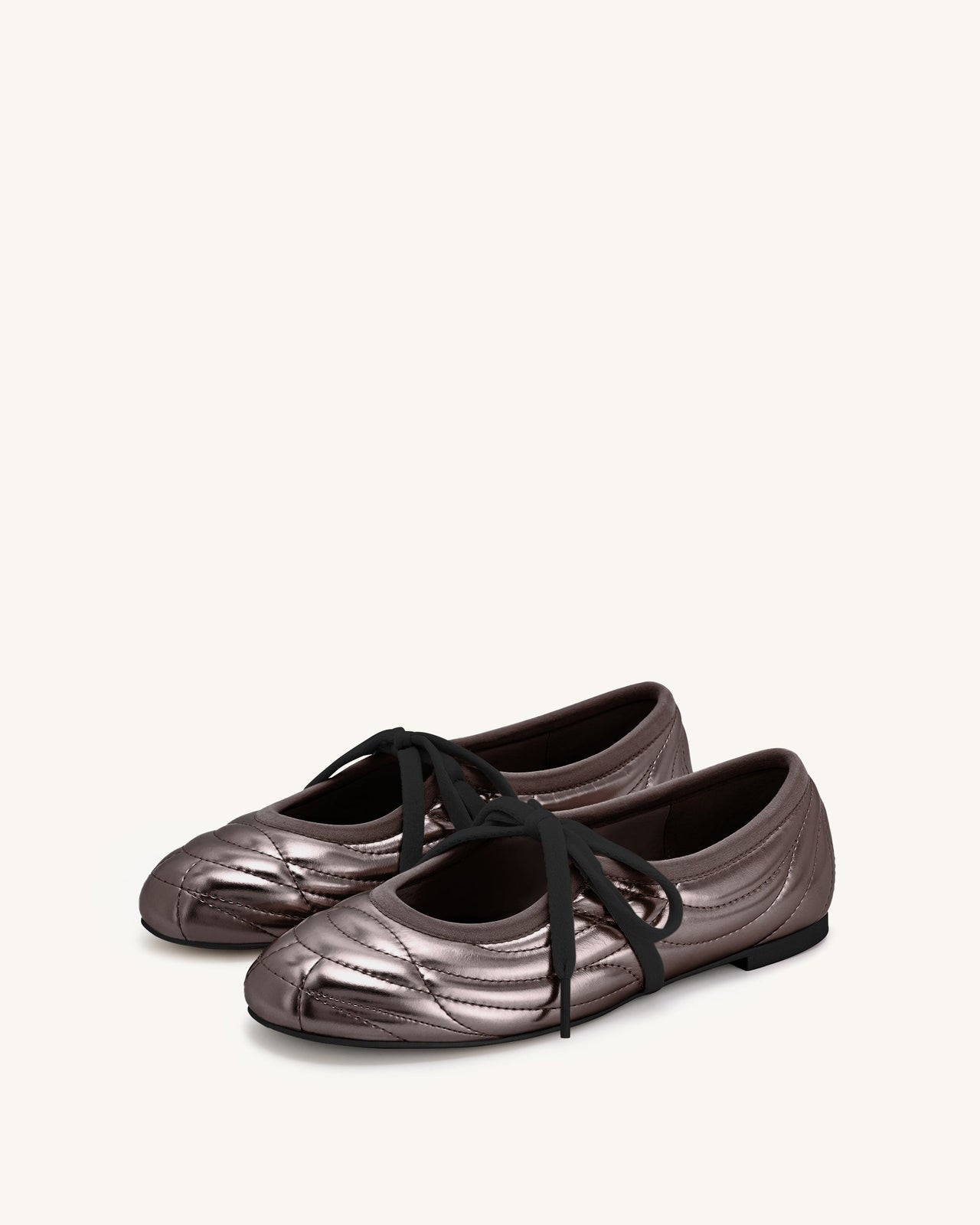 Erika Ballerine allacciate con impunture - Marrone Scuro