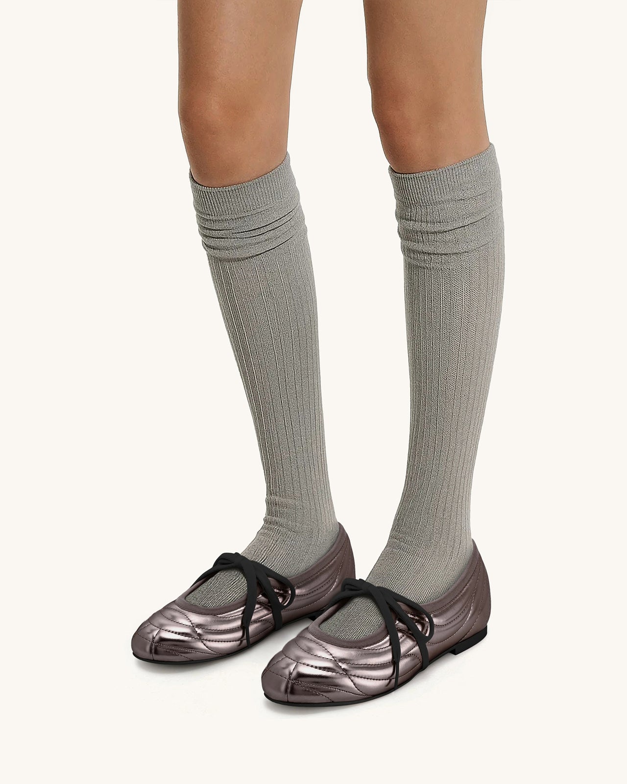 Erika Ballerine allacciate con impunture - Marrone Scuro