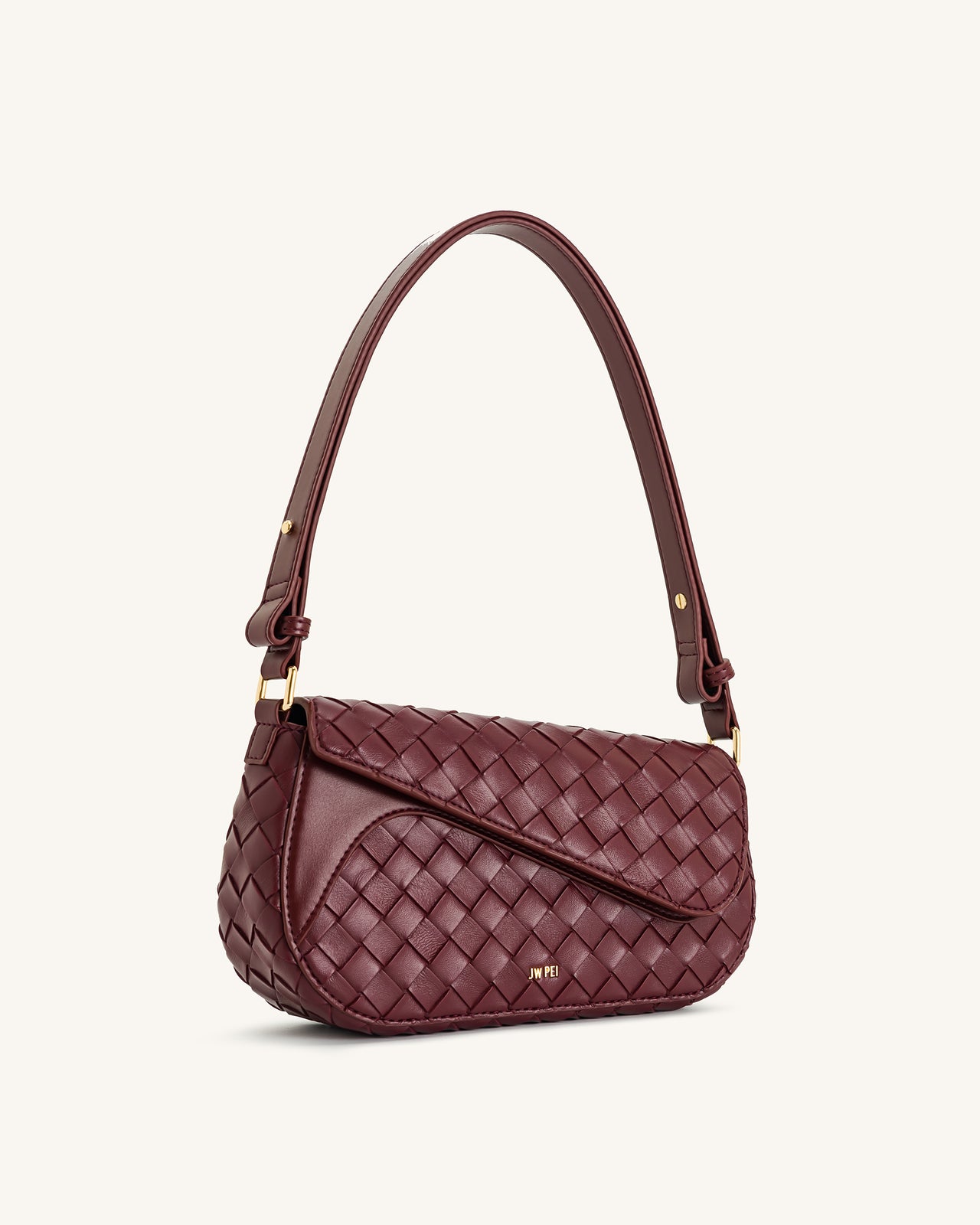 Addisyn Borsa a spalla con texture intrecciata - Borgogna