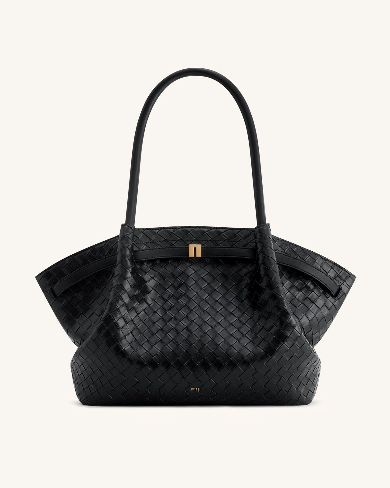 Hana Borsa tote in tessuto a trama larga - Nero