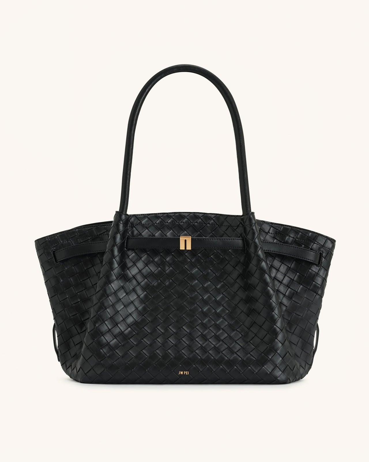 Hana Borsa tote in tessuto a trama larga - Nero