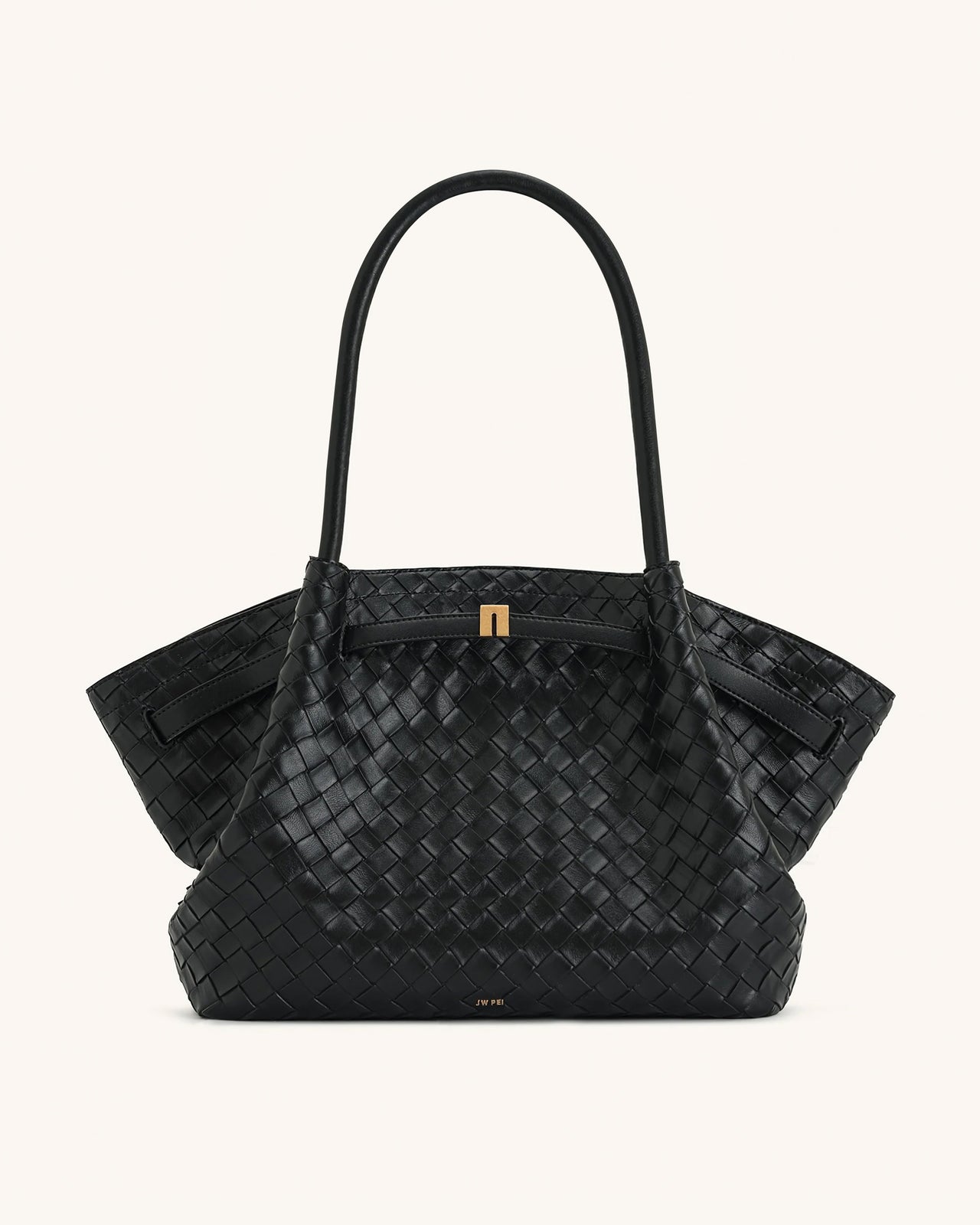 Hana Borsa tote in tessuto a trama larga - Nero