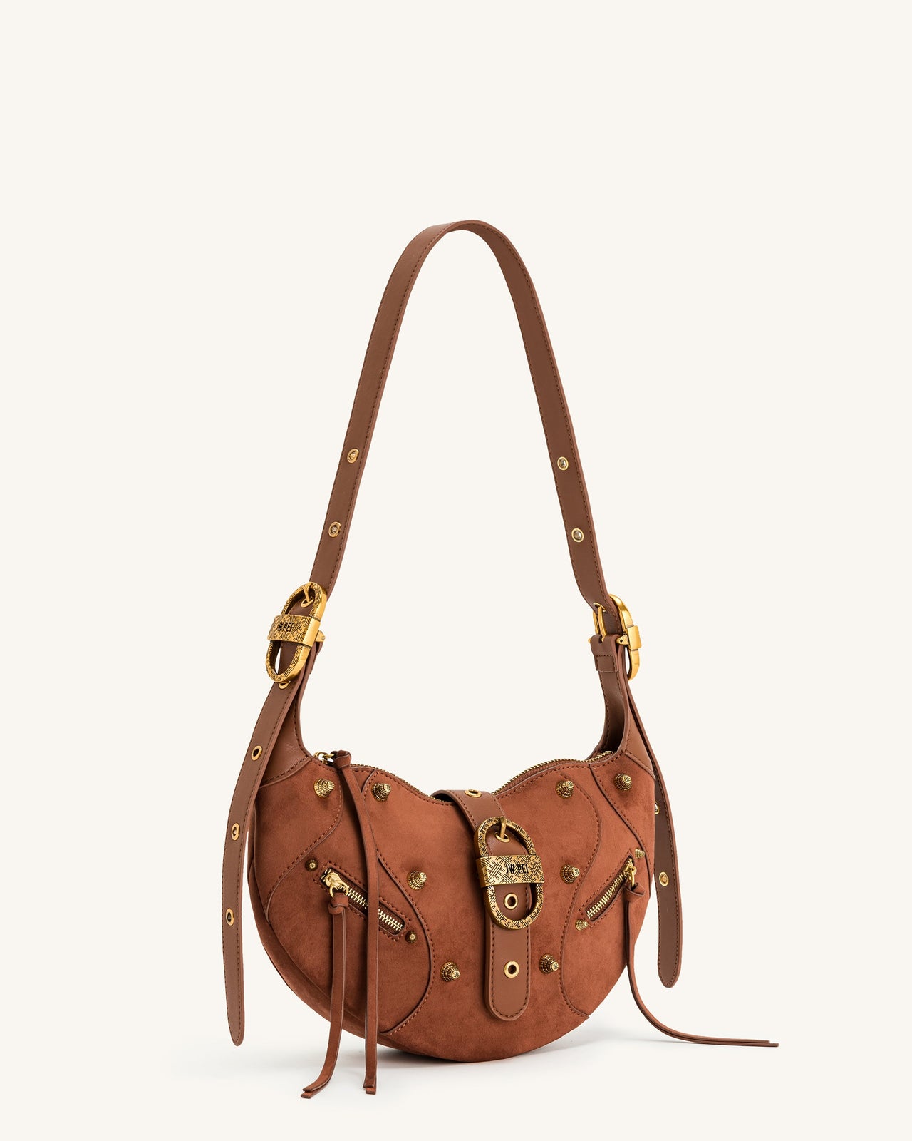 Borsa a tracolla in camoscio Tessa - Marrone Dark Birch