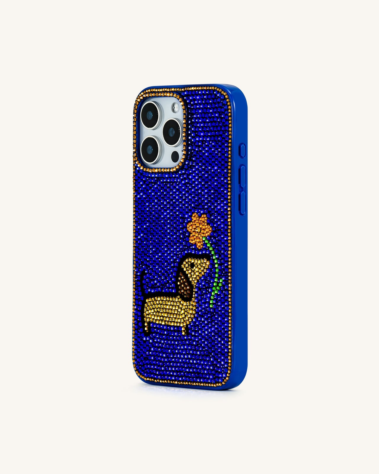 Custodia per telefono Bassotto con fiore - Blu multicolore
