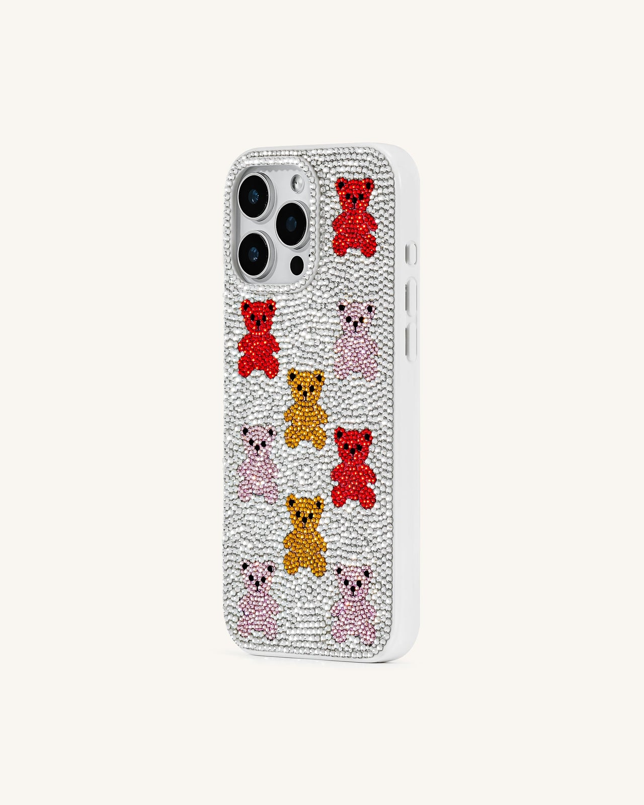 Custodia per telefono con orsetto decorato - Bianco multicolore